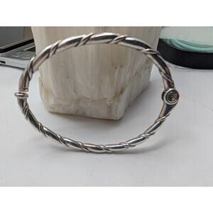 Brighton Silver Tone Twisted Rope Design Hinged Bangle Bracelet Fashion Jewelry